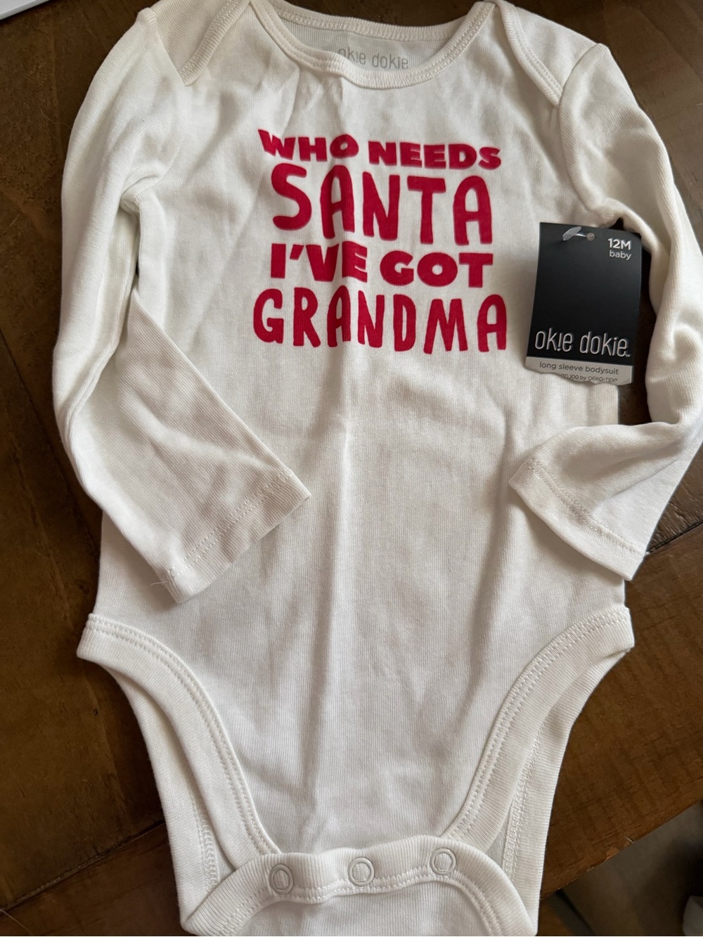 Christmas Santa baby toddler long sleeve unisex baby onesie new 12 months